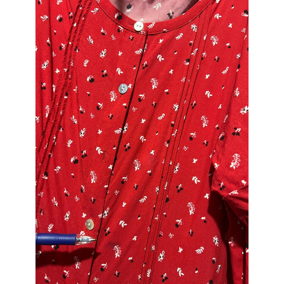 J‎ Jill  Worn once red  front buttons rayon Dress Size L - Picture 11 of 12